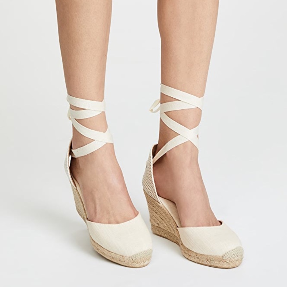 Soludos Tall White Espadrilles